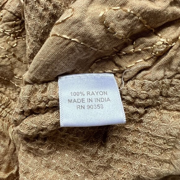 Sleeveless boho dress tan brown Plus Size 1X embroidered lace front handkerchief - Picture 6 of 6